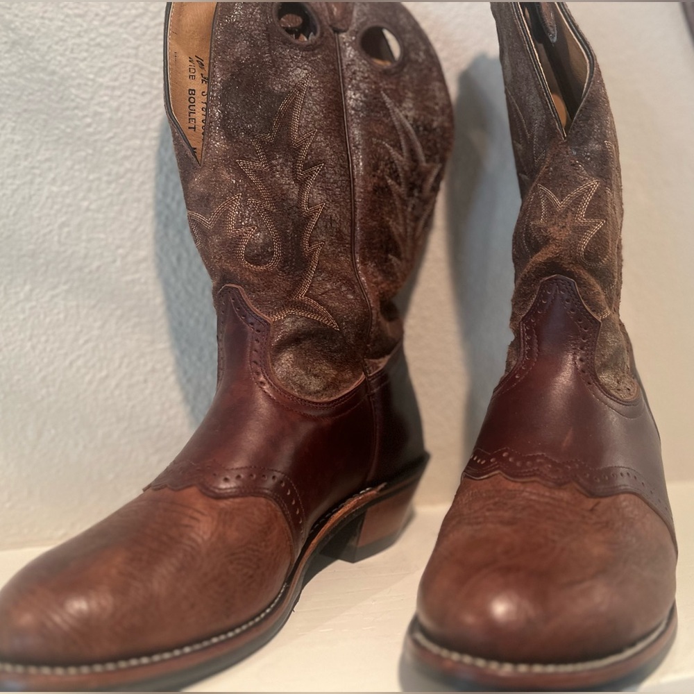 Wide Boulet Buckaroos cowboy boots pre owned